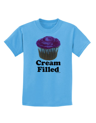 Cream Filled Pink Cupcake Design Childrens T-Shirt by TooLoud-Childrens T-Shirt-TooLoud-Aquatic-Blue-X-Small-Davson Sales