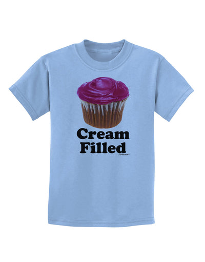 Cream Filled Pink Cupcake Design Childrens T-Shirt by TooLoud-Childrens T-Shirt-TooLoud-Light-Blue-X-Small-Davson Sales