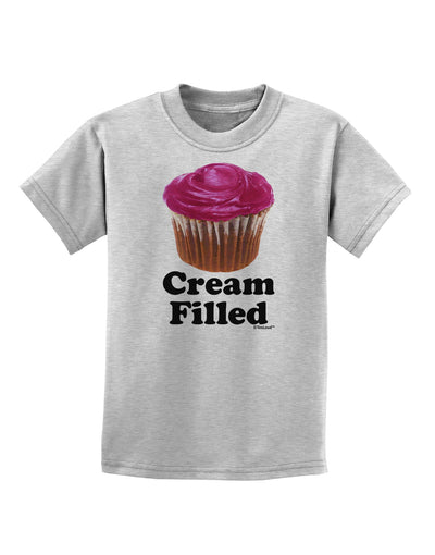 Cream Filled Pink Cupcake Design Childrens T-Shirt by TooLoud-Childrens T-Shirt-TooLoud-AshGray-X-Small-Davson Sales