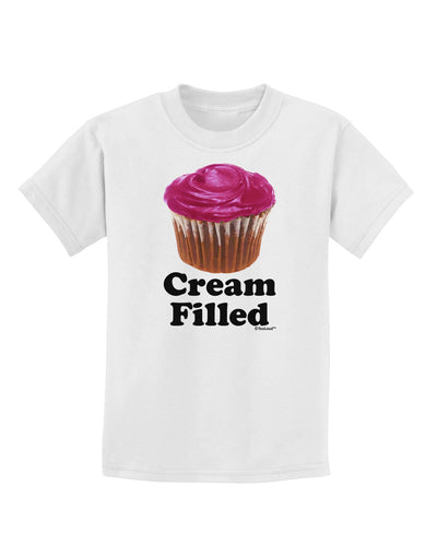 Cream Filled Pink Cupcake Design Childrens T-Shirt by TooLoud-Childrens T-Shirt-TooLoud-White-X-Small-Davson Sales