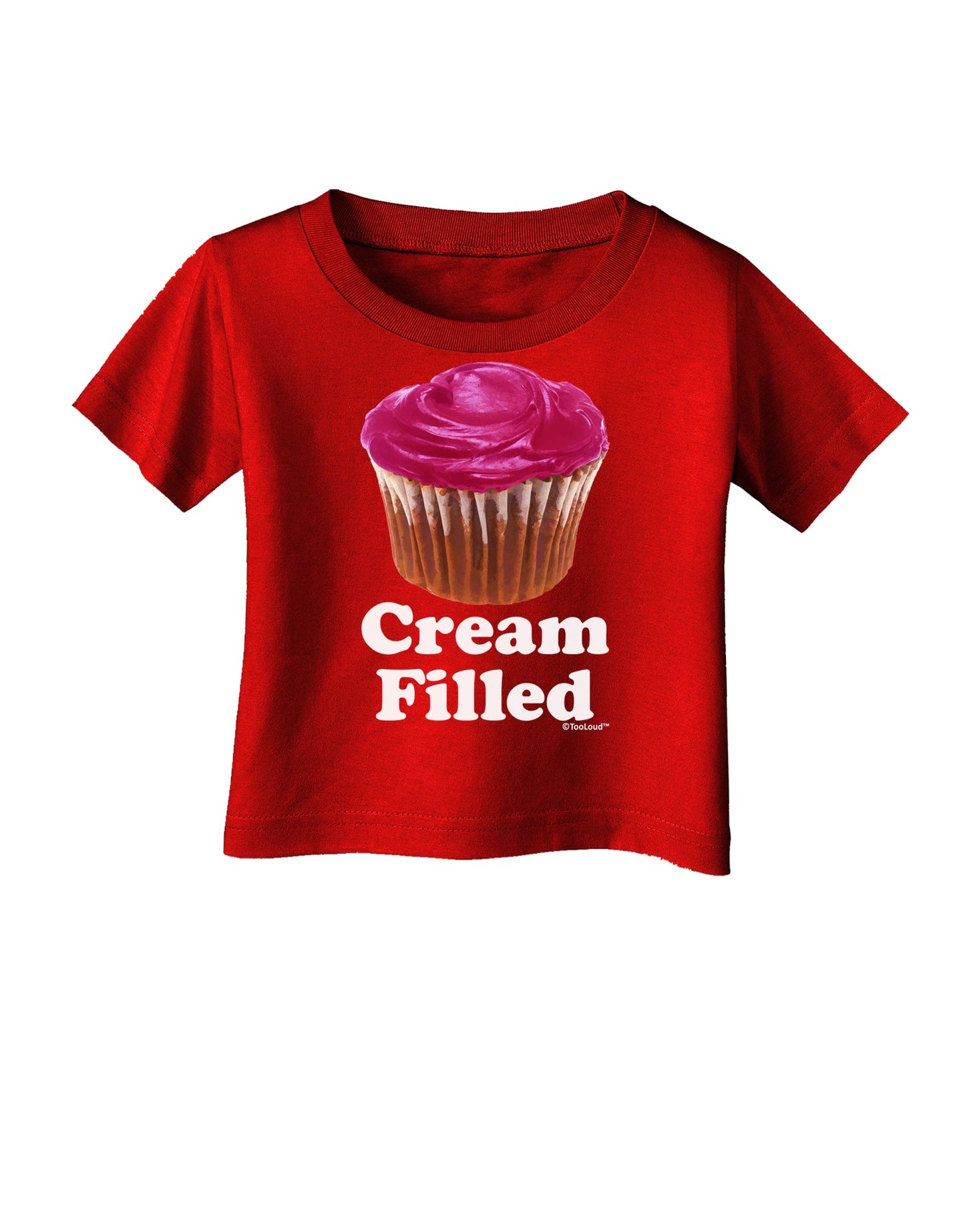 Cream Filled Pink Cupcake Design Infant T-Shirt Dark by TooLoud-Infant T-Shirt-TooLoud-Red-06-Months-Davson Sales