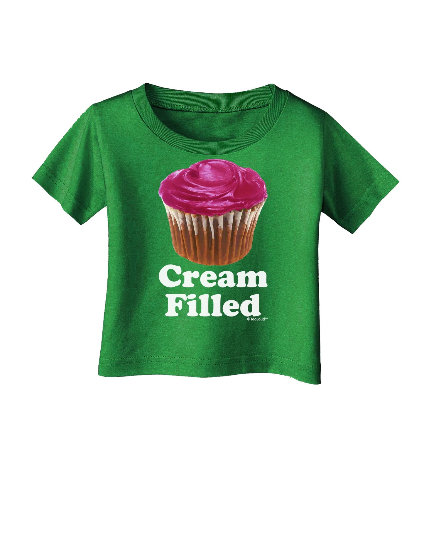 Cream Filled Pink Cupcake Design Infant T-Shirt Dark by TooLoud-Infant T-Shirt-TooLoud-Clover-Green-06-Months-Davson Sales