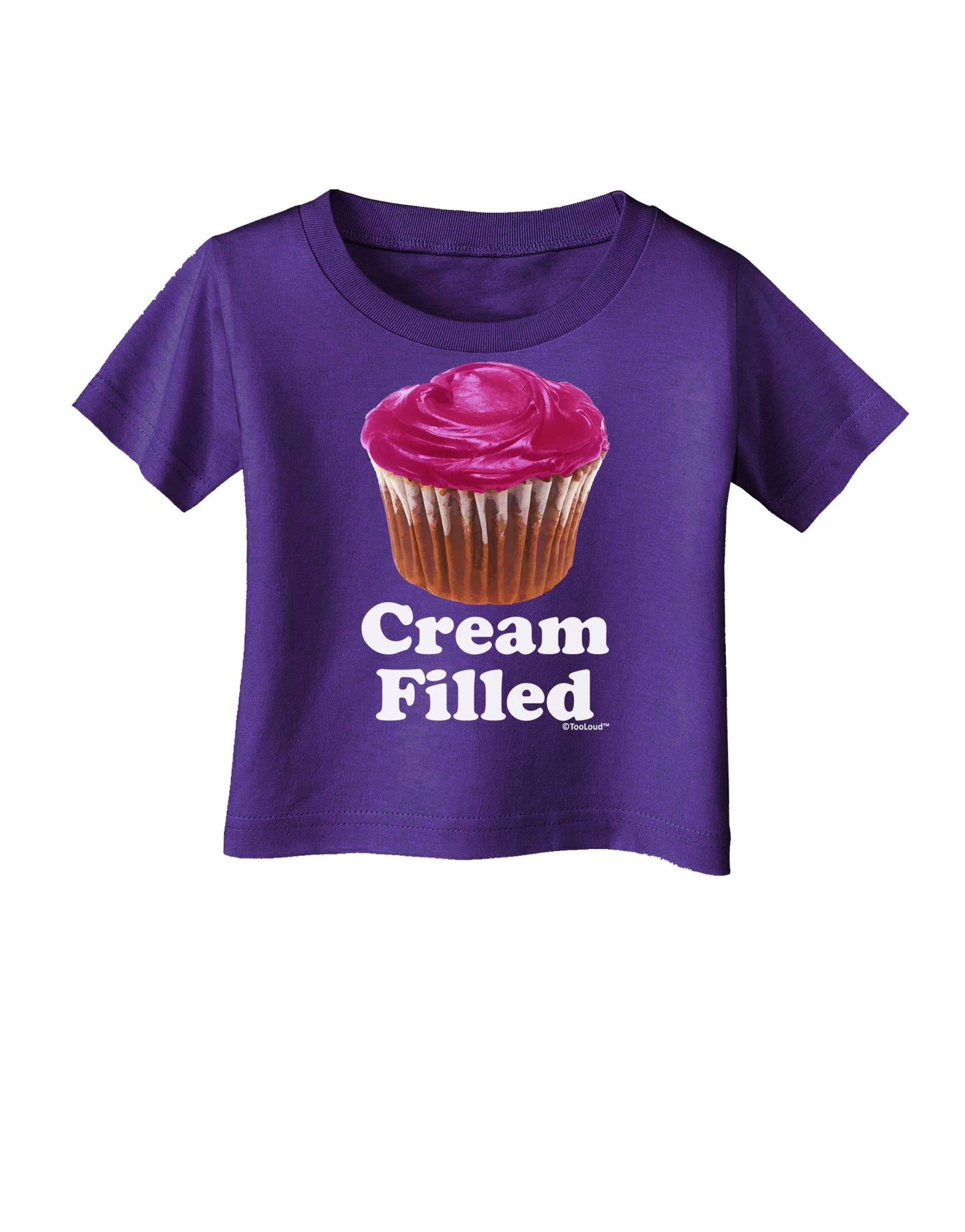 Cream Filled Pink Cupcake Design Infant T-Shirt Dark by TooLoud-Infant T-Shirt-TooLoud-Purple-06-Months-Davson Sales