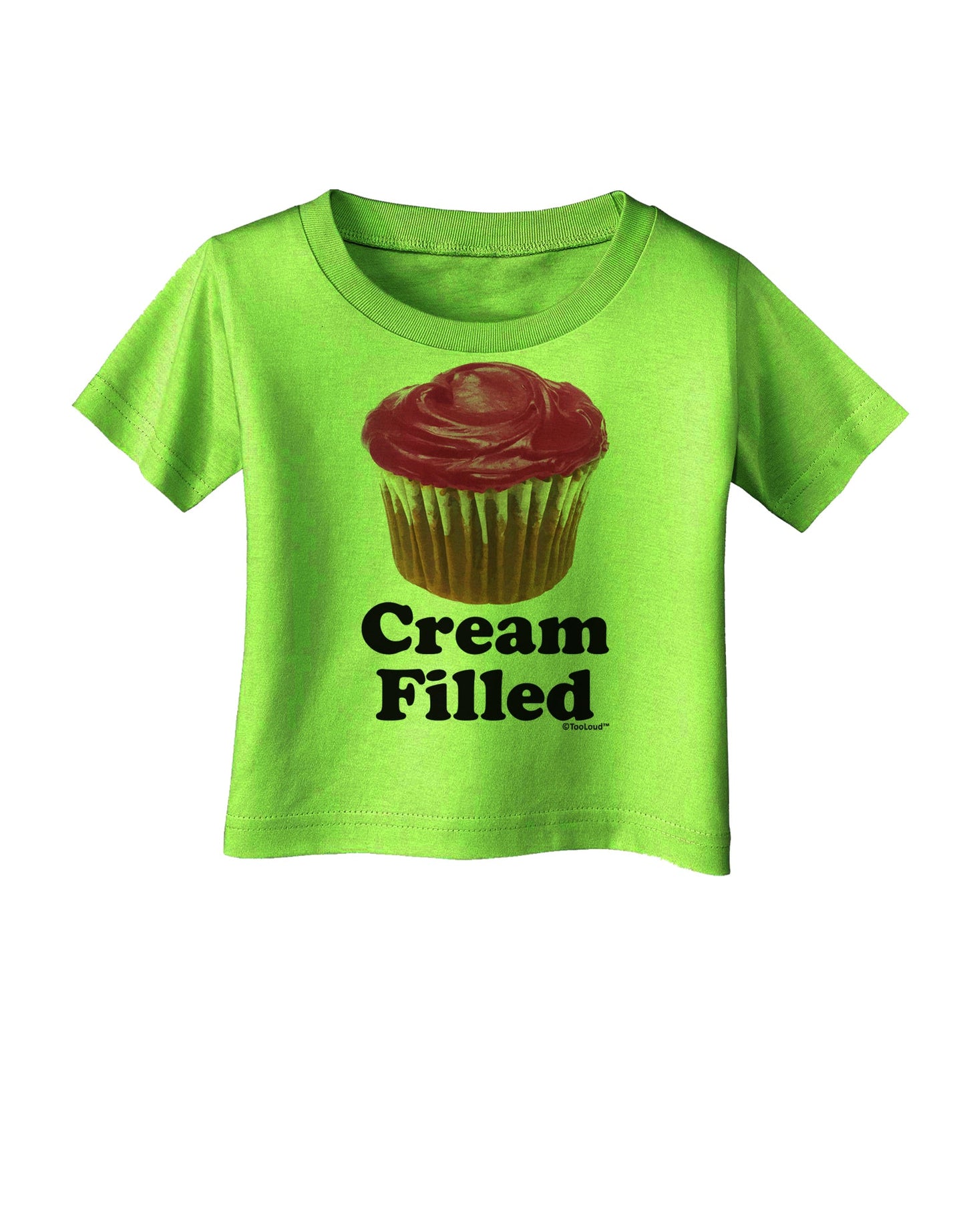 Cream Filled Pink Cupcake Design Infant T-Shirt by TooLoud-Infant T-Shirt-TooLoud-Lime-Green-06-Months-Davson Sales