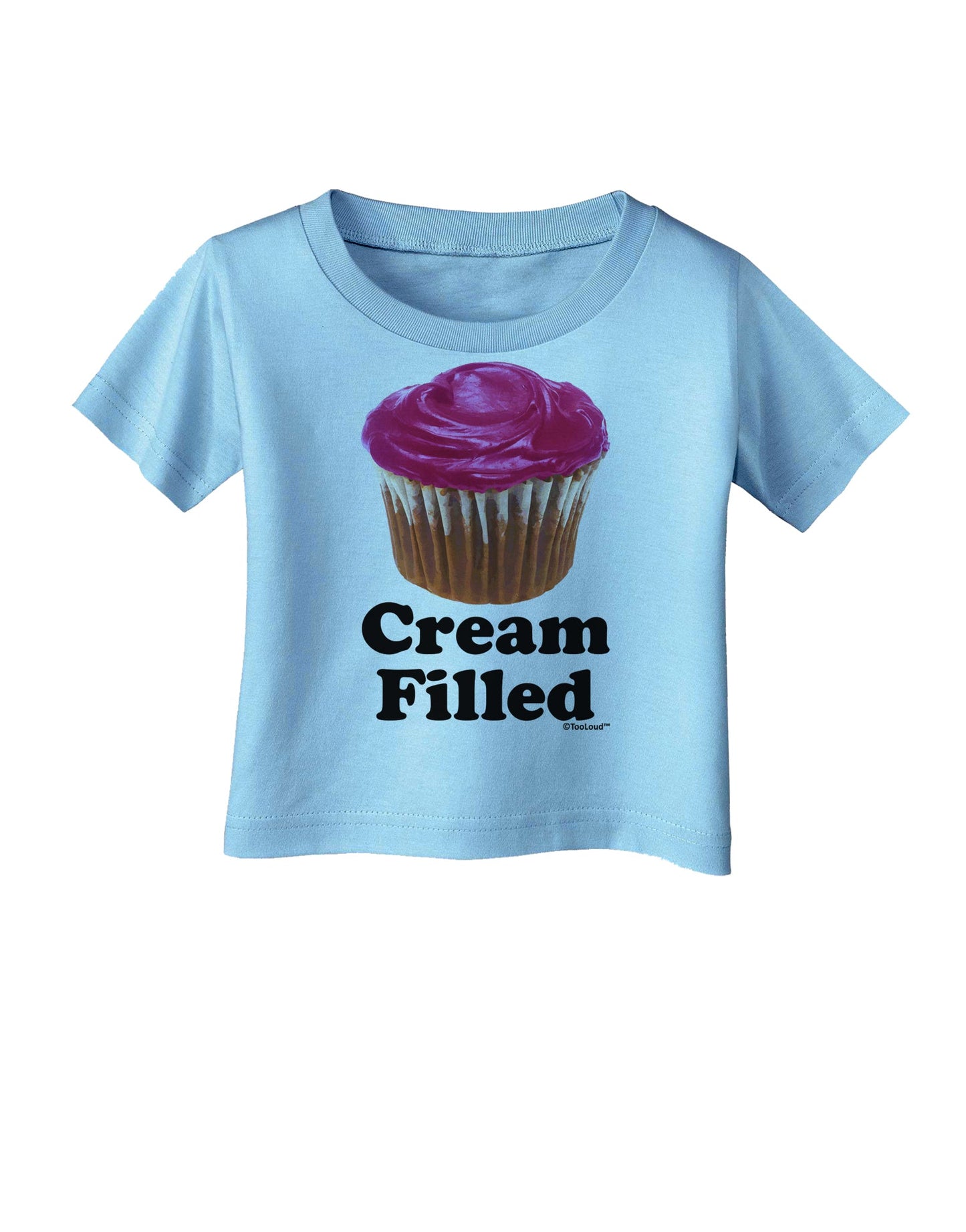 Cream Filled Pink Cupcake Design Infant T-Shirt by TooLoud-Infant T-Shirt-TooLoud-Aquatic-Blue-06-Months-Davson Sales
