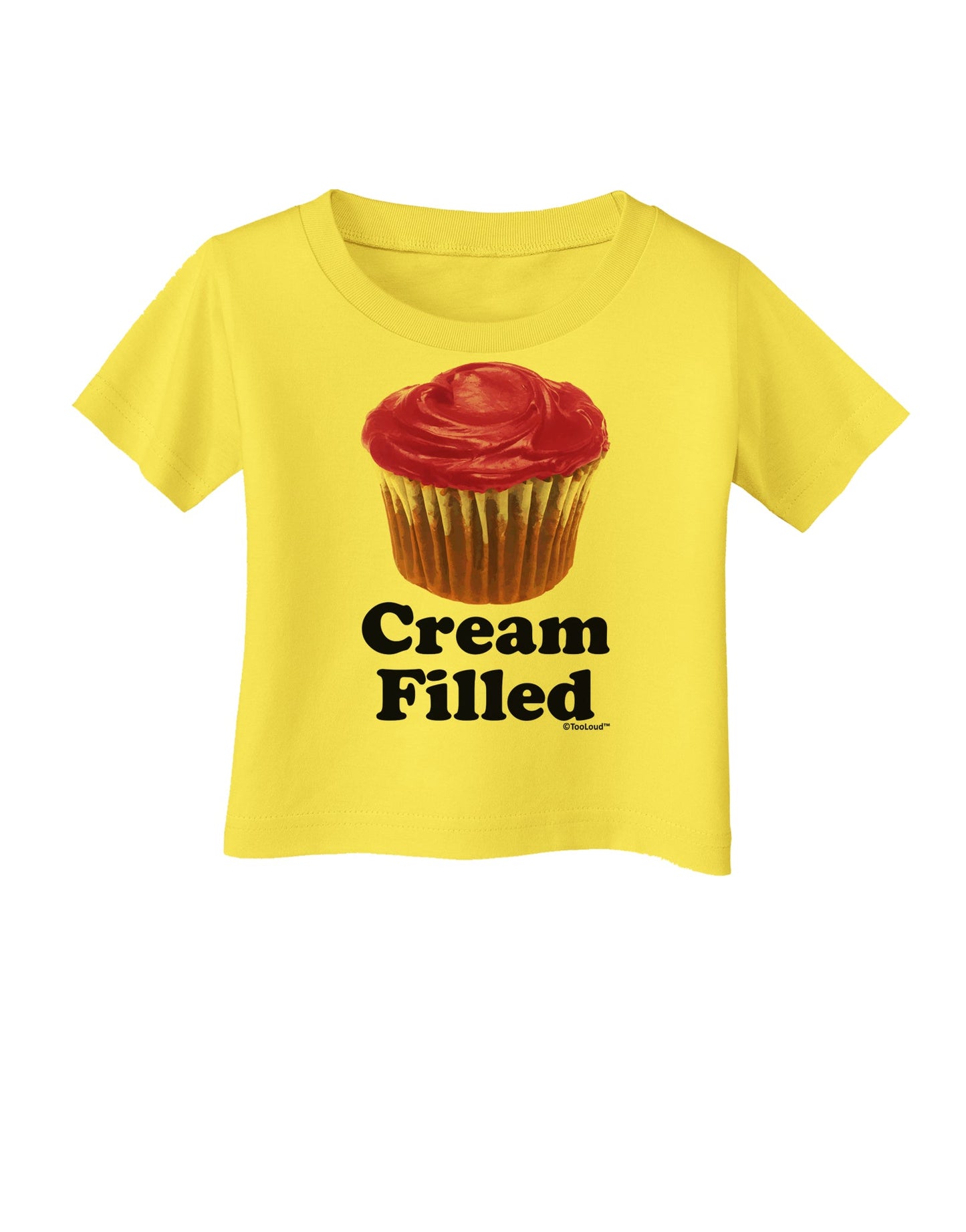 Cream Filled Pink Cupcake Design Infant T-Shirt by TooLoud-Infant T-Shirt-TooLoud-Yellow-06-Months-Davson Sales