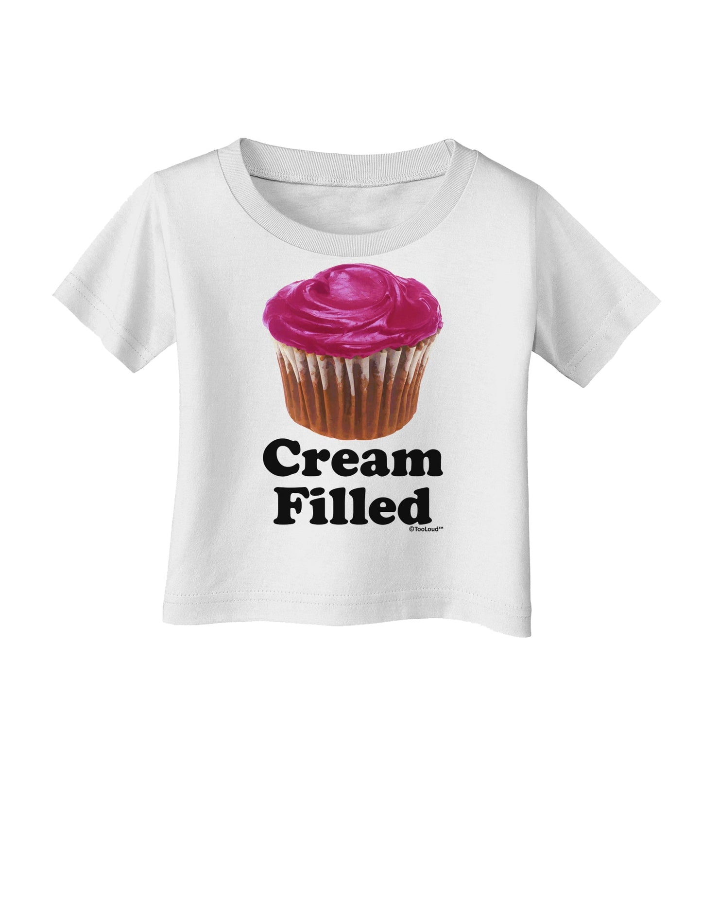 Cream Filled Pink Cupcake Design Infant T-Shirt by TooLoud-Infant T-Shirt-TooLoud-White-06-Months-Davson Sales