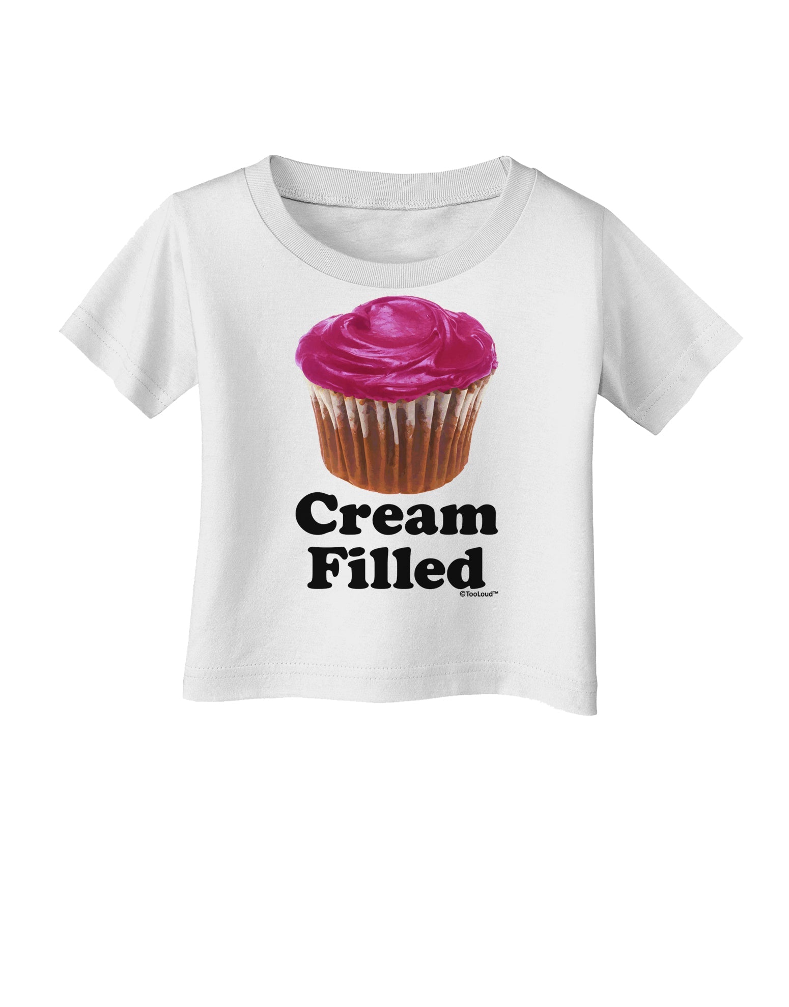 Cream Filled Pink Cupcake Design Infant T-Shirt by TooLoud-Infant T-Shirt-TooLoud-White-06-Months-Davson Sales