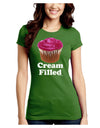 Cream Filled Pink Cupcake Design Juniors Crew Dark T-Shirt by TooLoud-T-Shirts Juniors Tops-TooLoud-Kiwi-Green-Juniors Fitted X-Small-Davson Sales