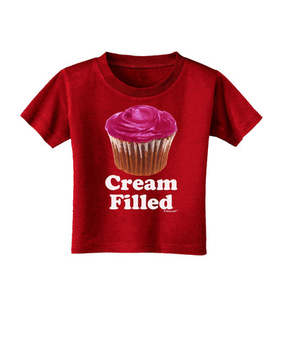 Cream Filled Pink Cupcake Design Toddler T-Shirt Dark by TooLoud-Toddler T-Shirt-TooLoud-Red-2T-Davson Sales