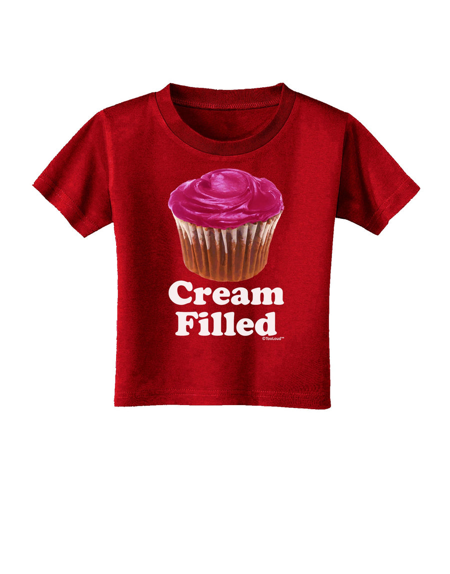 Cream Filled Pink Cupcake Design Toddler T-Shirt Dark by TooLoud-Toddler T-Shirt-TooLoud-Black-2T-Davson Sales