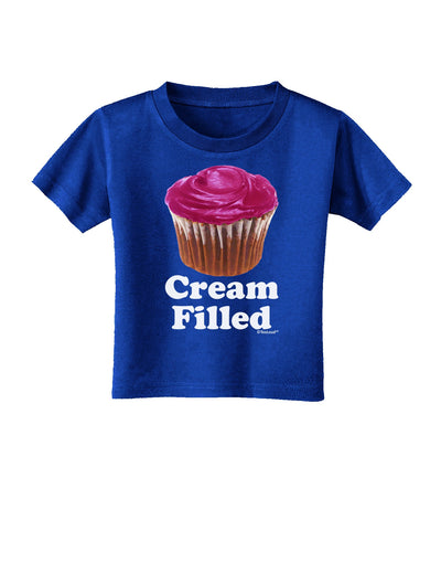 Cream Filled Pink Cupcake Design Toddler T-Shirt Dark by TooLoud-Toddler T-Shirt-TooLoud-Royal-Blue-2T-Davson Sales