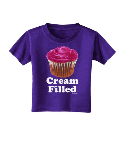 Cream Filled Pink Cupcake Design Toddler T-Shirt Dark by TooLoud-Toddler T-Shirt-TooLoud-Purple-2T-Davson Sales