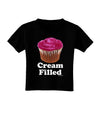 Cream Filled Pink Cupcake Design Toddler T-Shirt Dark by TooLoud-Toddler T-Shirt-TooLoud-Black-2T-Davson Sales