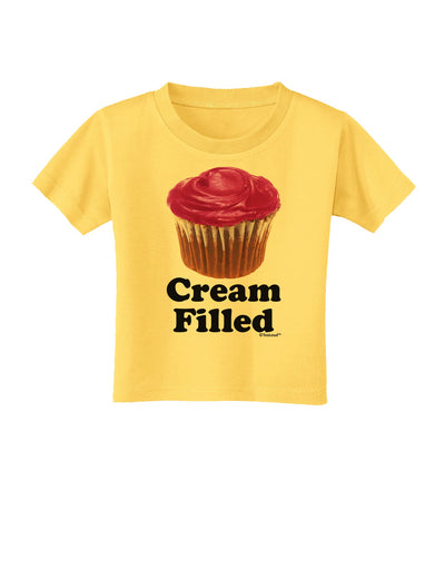 Cream Filled Pink Cupcake Design Toddler T-Shirt by TooLoud-Toddler T-Shirt-TooLoud-Yellow-2T-Davson Sales