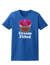 Cream Filled Pink Cupcake Design Womens Dark T-Shirt by TooLoud-Womens T-Shirt-TooLoud-Royal-Blue-X-Small-Davson Sales