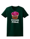 Cream Filled Pink Cupcake Design Womens Dark T-Shirt by TooLoud-Womens T-Shirt-TooLoud-Forest-Green-Small-Davson Sales