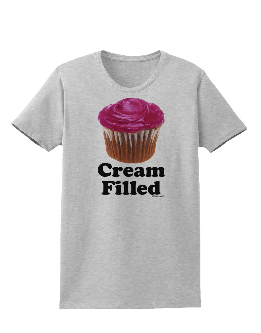 Cream Filled Pink Cupcake Design Womens T-Shirt by TooLoud-Womens T-Shirt-TooLoud-White-X-Small-Davson Sales