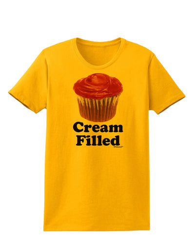 Cream Filled Pink Cupcake Design Womens T-Shirt by TooLoud-Womens T-Shirt-TooLoud-Gold-X-Small-Davson Sales