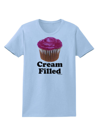 Cream Filled Pink Cupcake Design Womens T-Shirt by TooLoud-Womens T-Shirt-TooLoud-Light-Blue-X-Small-Davson Sales