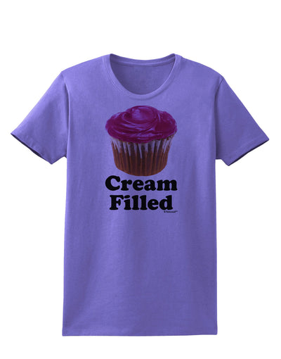 Cream Filled Pink Cupcake Design Womens T-Shirt by TooLoud-Womens T-Shirt-TooLoud-Violet-X-Small-Davson Sales