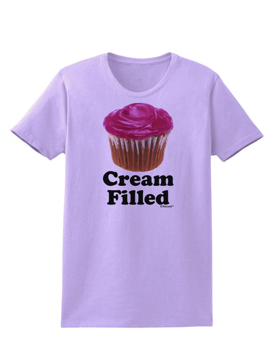 Cream Filled Pink Cupcake Design Womens T-Shirt by TooLoud-Womens T-Shirt-TooLoud-Lavender-X-Small-Davson Sales