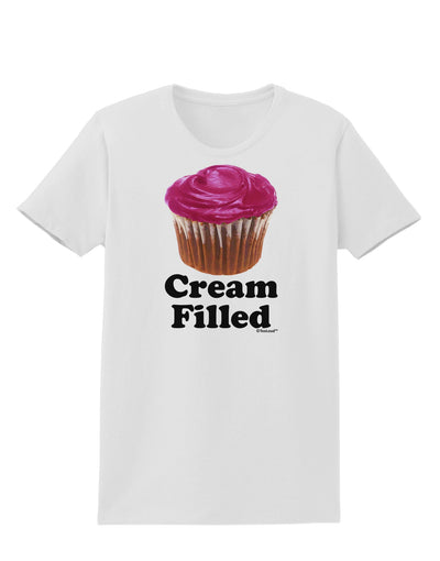 Cream Filled Pink Cupcake Design Womens T-Shirt by TooLoud-Womens T-Shirt-TooLoud-White-X-Small-Davson Sales