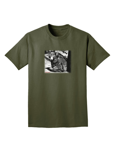 Creepy Black Bear Adult Dark T-Shirt-Mens T-Shirt-TooLoud-Military-Green-Small-Davson Sales