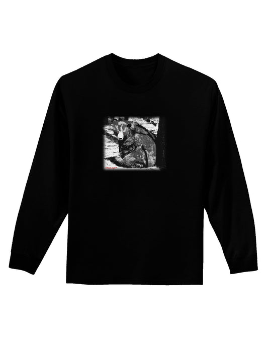 Creepy Black Bear Adult Long Sleeve Dark T-Shirt-TooLoud-Black-Small-Davson Sales