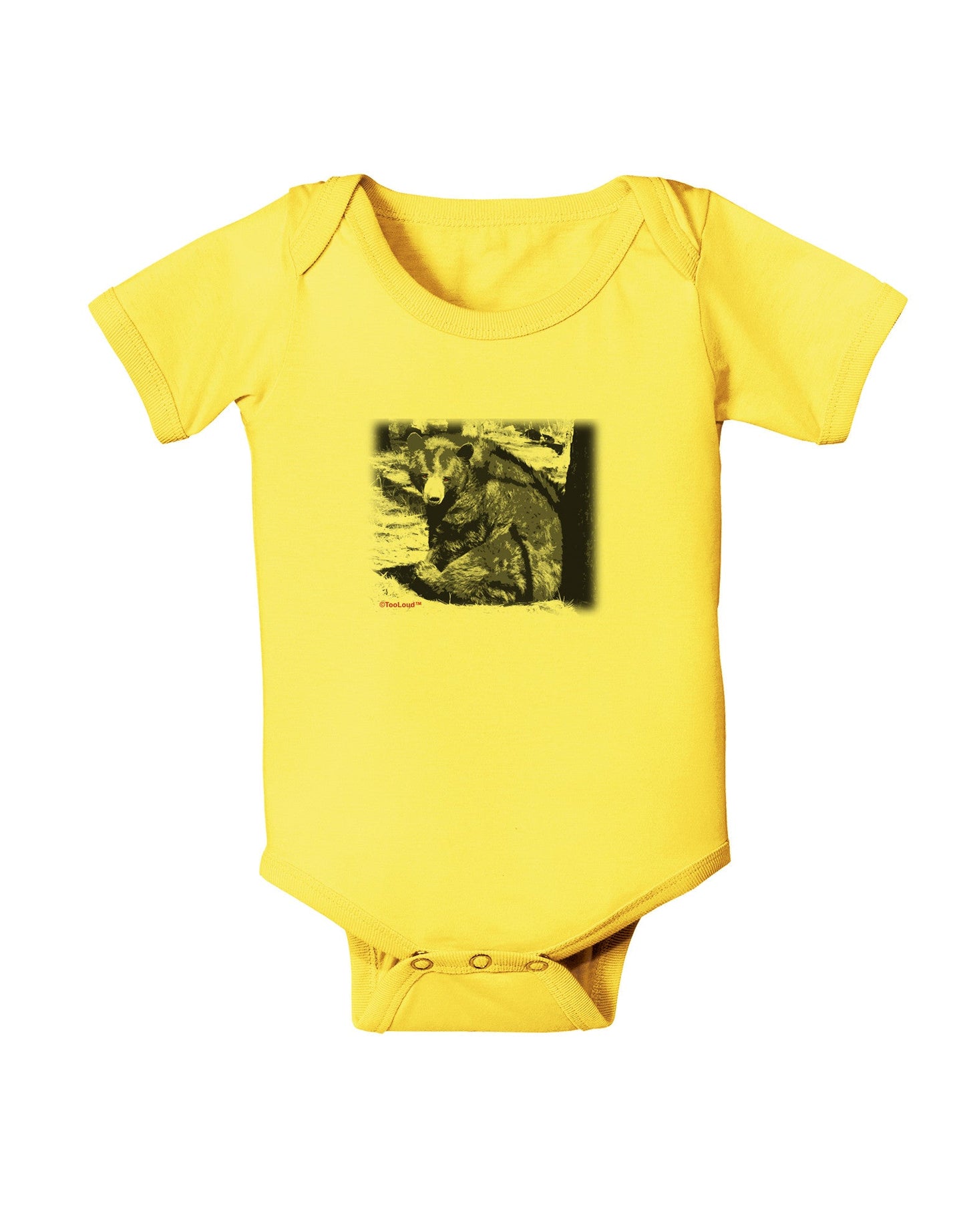 Creepy Black Bear Baby Romper Bodysuit-Baby Romper-TooLoud-Yellow-06-Months-Davson Sales