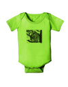 Creepy Black Bear Baby Romper Bodysuit-Baby Romper-TooLoud-Lime-06-Months-Davson Sales