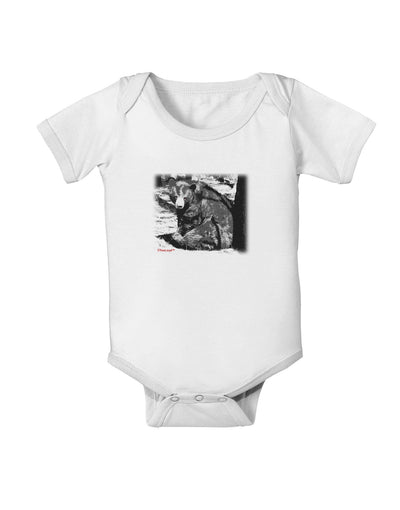 Creepy Black Bear Baby Romper Bodysuit-Baby Romper-TooLoud-White-06-Months-Davson Sales