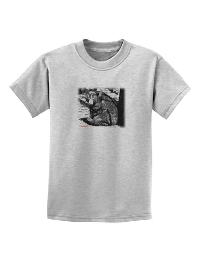 Creepy Black Bear Childrens T-Shirt-Childrens T-Shirt-TooLoud-AshGray-X-Small-Davson Sales