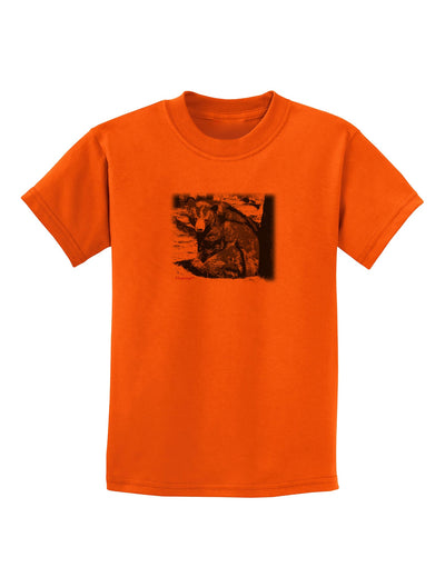 Creepy Black Bear Childrens T-Shirt-Childrens T-Shirt-TooLoud-Orange-X-Small-Davson Sales