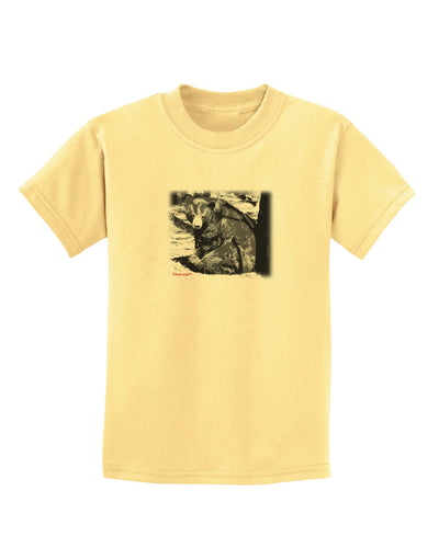 Creepy Black Bear Childrens T-Shirt-Childrens T-Shirt-TooLoud-Daffodil-Yellow-X-Small-Davson Sales