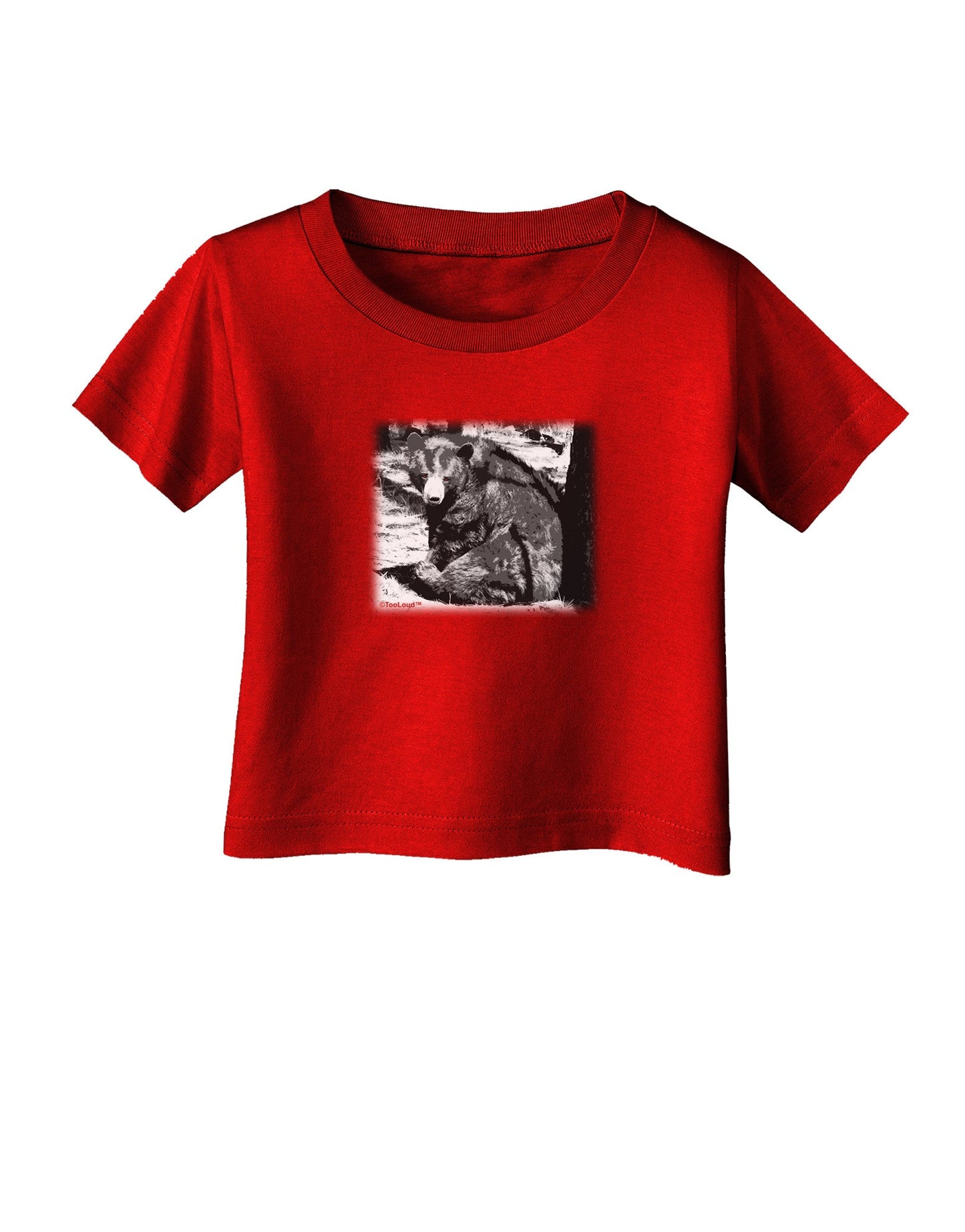 Creepy Black Bear Infant T-Shirt Dark-Infant T-Shirt-TooLoud-Red-06-Months-Davson Sales