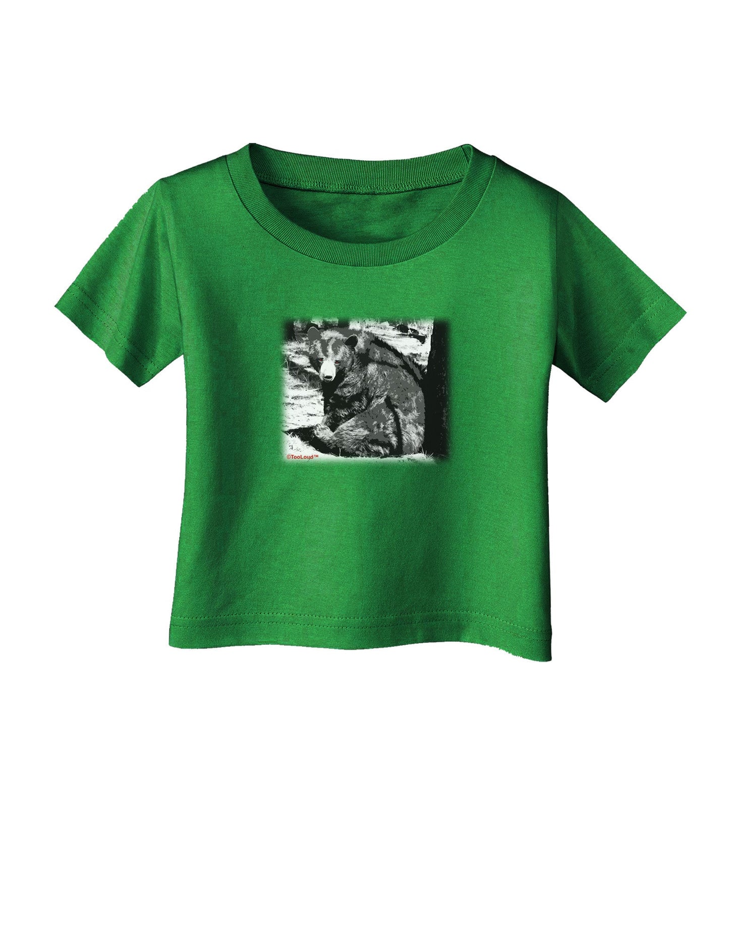 Creepy Black Bear Infant T-Shirt Dark-Infant T-Shirt-TooLoud-Clover-Green-06-Months-Davson Sales