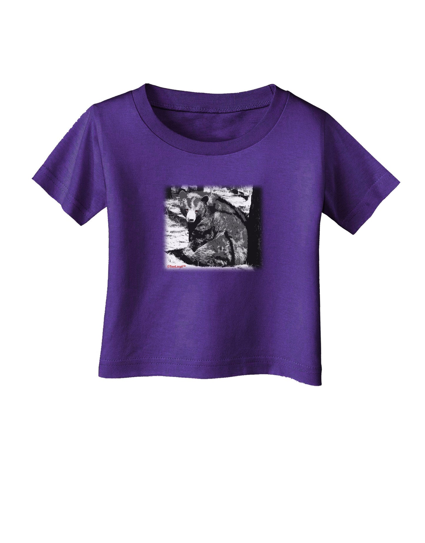 Creepy Black Bear Infant T-Shirt Dark-Infant T-Shirt-TooLoud-Purple-06-Months-Davson Sales