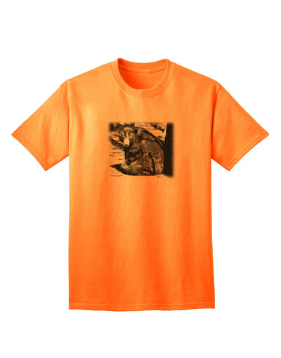 Creepy Black Bear - Premium Adult T-Shirt for the Bold and Adventurous-Mens T-shirts-TooLoud-Neon-Orange-Small-Davson Sales