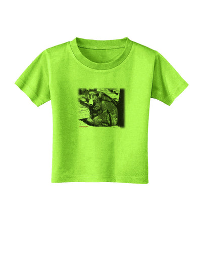 Creepy Black Bear Toddler T-Shirt-Toddler T-Shirt-TooLoud-Lime-Green-2T-Davson Sales