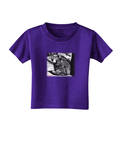 Creepy Black Bear Toddler T-Shirt Dark-Toddler T-Shirt-TooLoud-Purple-2T-Davson Sales