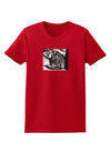 Creepy Black Bear Womens Dark T-Shirt-TooLoud-Red-X-Small-Davson Sales