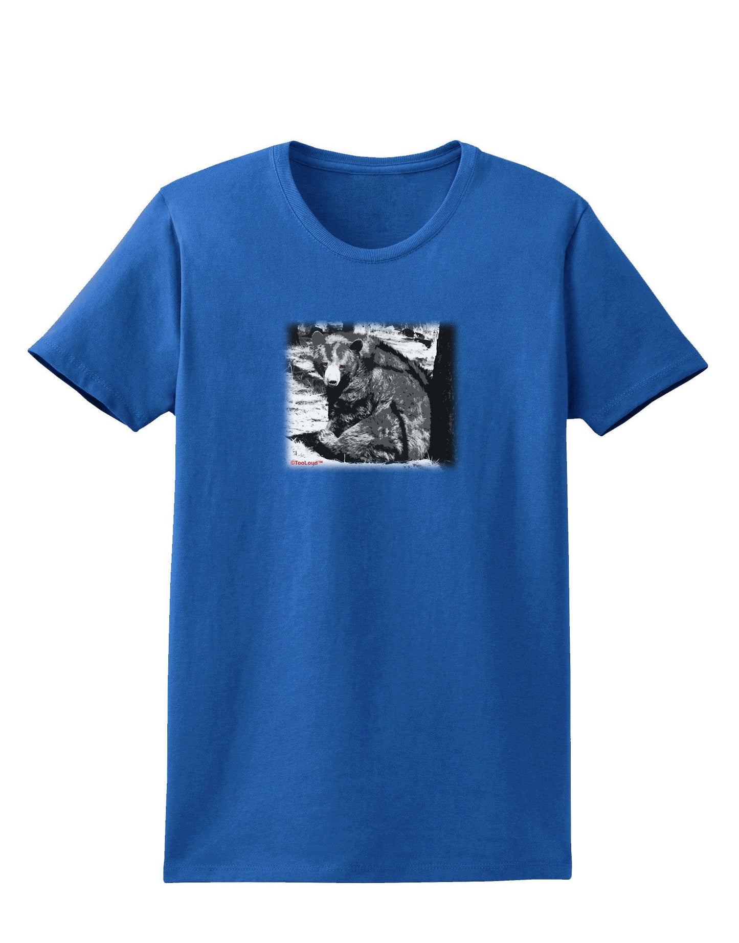 Creepy Black Bear Womens Dark T-Shirt-TooLoud-Royal-Blue-X-Small-Davson Sales