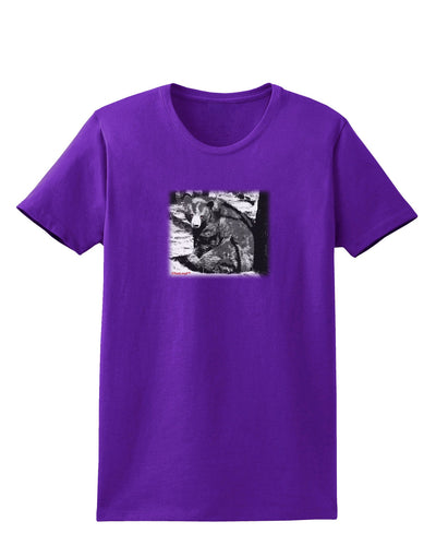 Creepy Black Bear Womens Dark T-Shirt-TooLoud-Purple-X-Small-Davson Sales