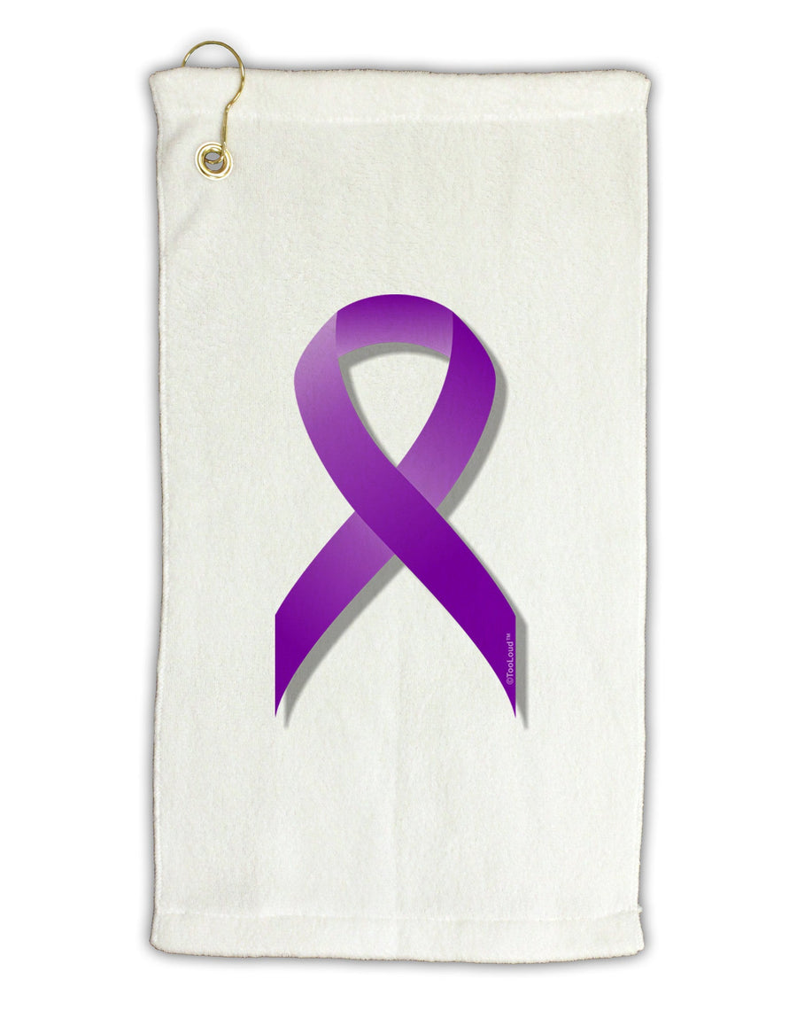 Crohnâ€™s Disease Awareness Ribbon - Purple Micro Terry Gromet Golf Towel 16 x 25 inch-Golf Towel-TooLoud-White-Davson Sales