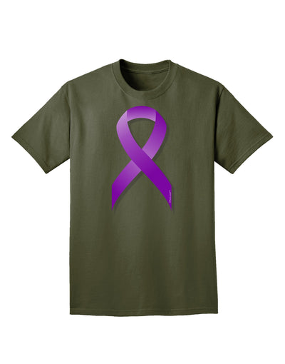 Crohn’s Disease Awareness Ribbon - Purple Adult Dark T-Shirt-Mens T-Shirt-TooLoud-Military-Green-Small-Davson Sales