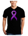 Crohn's Disease Awareness Ribbon - Purple Adult Dark V-Neck T-Shirt-TooLoud-Black-Small-Davson Sales