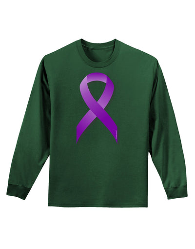 Crohn’s Disease Awareness Ribbon - Purple Adult Long Sleeve Dark T-Shirt-TooLoud-Dark-Green-Small-Davson Sales