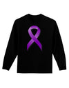 Crohn’s Disease Awareness Ribbon - Purple Adult Long Sleeve Dark T-Shirt-TooLoud-Black-Small-Davson Sales