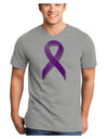 Crohn's Disease Awareness Ribbon - Purple Adult V-Neck T-shirt-Mens V-Neck T-Shirt-TooLoud-HeatherGray-Small-Davson Sales